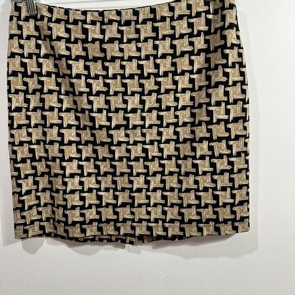 J. Mclaughlin Black/Cream Geometric Pencil Career Casual Stretch Skirt Size‎ 10 - Picture 2 of 8